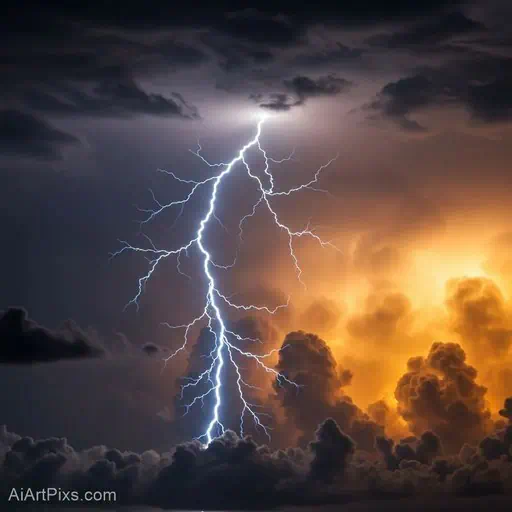 Lightning in a storm