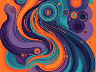 Futuristic abstract design created with AI, showcasing vivid digital textures