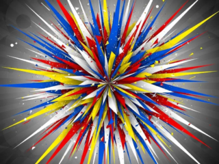 Vibrant digital abstraction created by AI, emphasizing symmetry and luminous gradients.