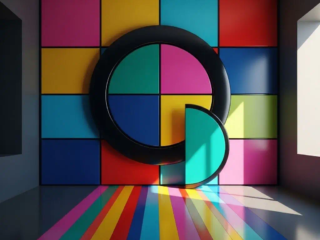 Vibrant digital abstraction created by AI, emphasizing symmetry and luminous gradients.