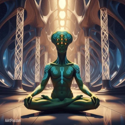 AI-created visual pushing the limits of realism and abstraction, with chaotic composition