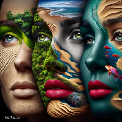 AI-generated experimental artwork with surreal anatomical distortions and dreamlike textures.