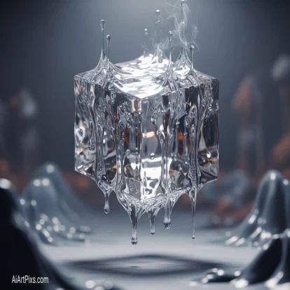 Abstract experimental scene with AI-generated biomorphic structures and glowing elements