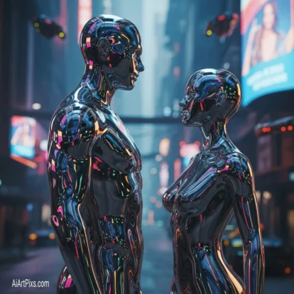 Psychedelic AI art piece exploring alternate realities with complex symmetry and neon hues.
