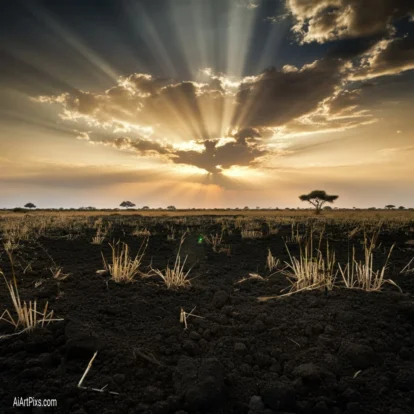 AI-generated image featuring mountains, skies, and organic terrain.