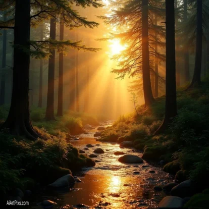 AI-generated image featuring mountains, skies, and organic terrain.