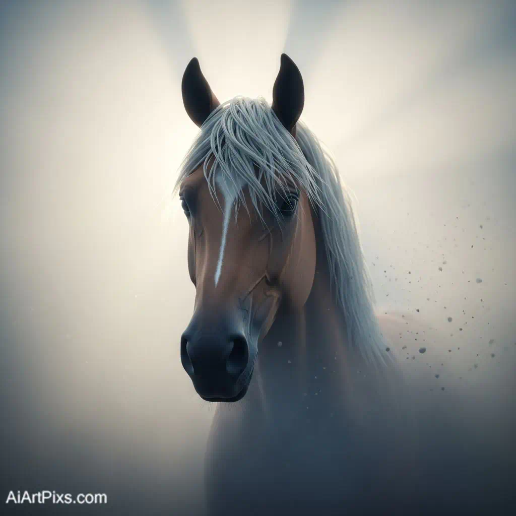 horse in fantasy background