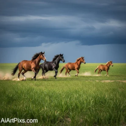 High-resolution digital artwork featuring wildlife in motion