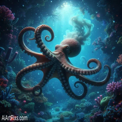 Surreal wildlife composition created through AI art