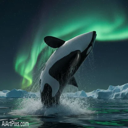 Surreal wildlife composition created through AI art
