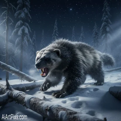 Close-up portrait of an animal with realistic textures and details