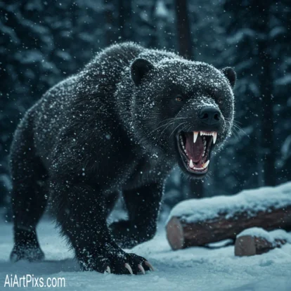 AI-generated image of a wild animal in its natural habitat